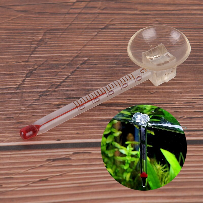 1 stücke Glas Meter Aquarium Aquarium Glas Wasser Temperatur Thermometer mit Nizza Saugnapf 7cm