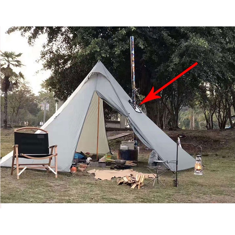 Heißer AD-Zelt Herde Jack Feuer-Besteändig Rohr entlüften Zubehör für 4 Jahreszeiten Leinwand Camping Glocke Zelt