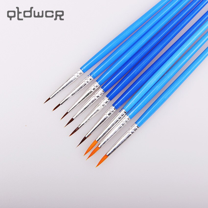 10 Teile/satz Feine Hand Gemalt Dünne Haken Linie Stift Blau Kunst Liefert Zeichnung Kunst Stift Pinsel Nylon Pinsel Malerei stift