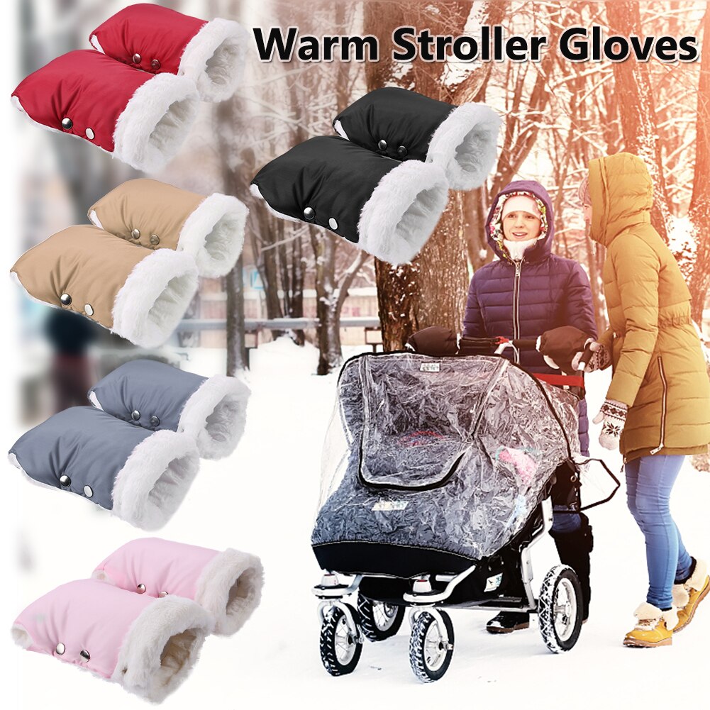 1 paar Winter Warme Kinderwagen Handschuhe Kinderwagen Hand Muff Wasserdichte Kinderwagen Zubehör Handschuh Baby Buggy Kupplung Warenkorb Dicke Handschuhe