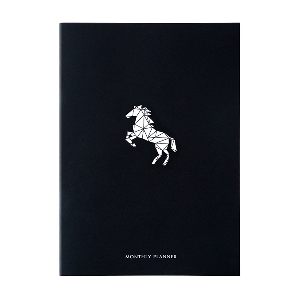 schwarz Abdeckung A4 Monatlichen Zeitplan Planer Kalender Tagebuch Agenda Organizer 205*285mm Kalender Notizbücher