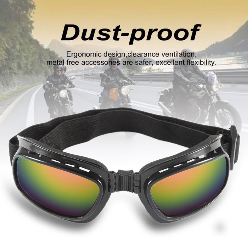 Klapp Rahmen retro Windschutzscheibe Motorrad Brille Schwarz Rahmen Farbe Stück Klapp Motorrad Gläser Winddicht Ski Brille