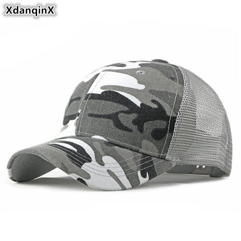 XdanqinX Neue Tarnung Hütte männer Atmungsaktive Baseball Kappe frauen Gittergewebe belüftung Pferdeschwanz Netz Kappen Einstellbare Größe Sport Kappe