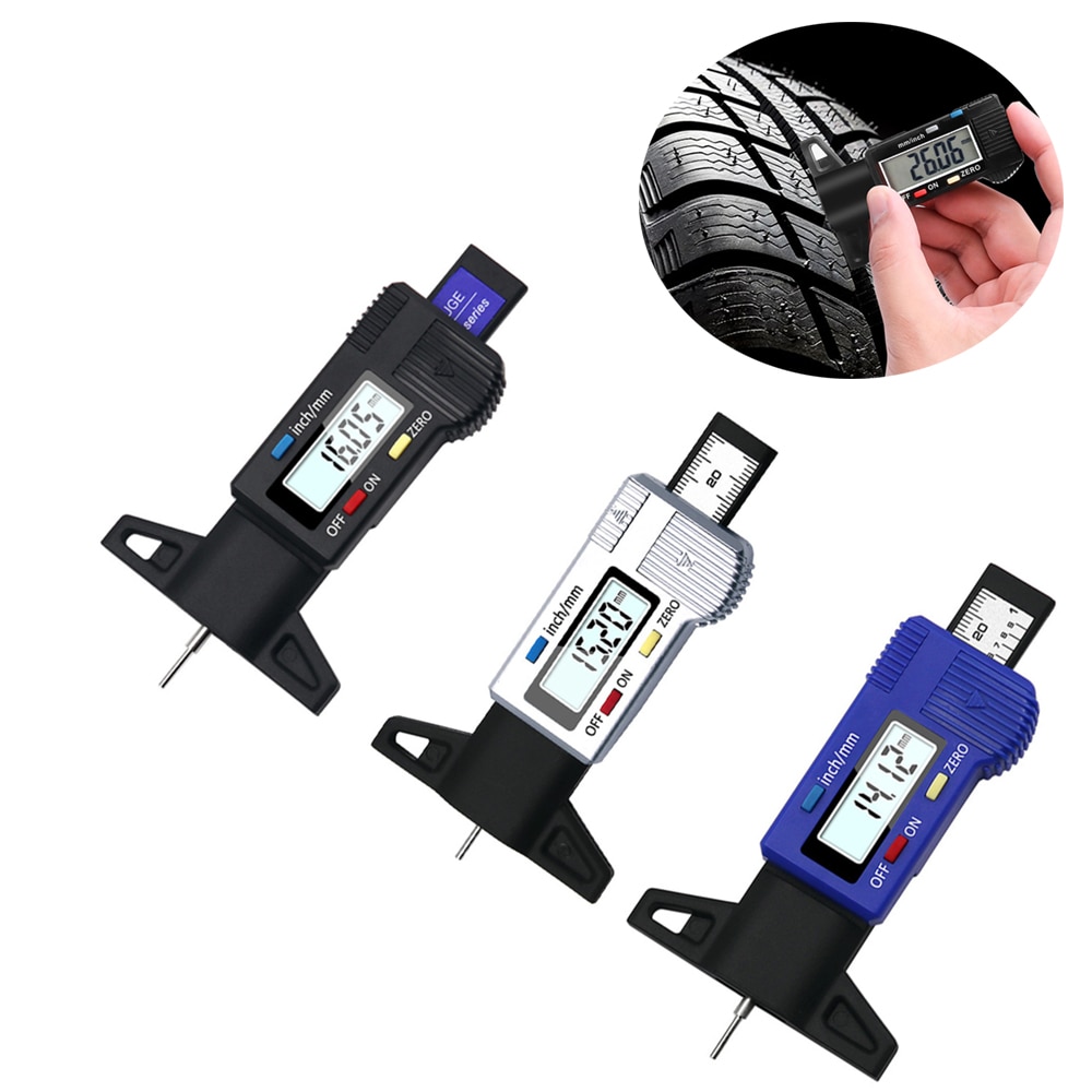 Digitale Auto Reifen Reifen treten Tiefe Messgerät Sattel Vermesser Werkzeug LCD Sattel Dicke Messgeräte Lauffläche Schuh Reifen Überwachung System