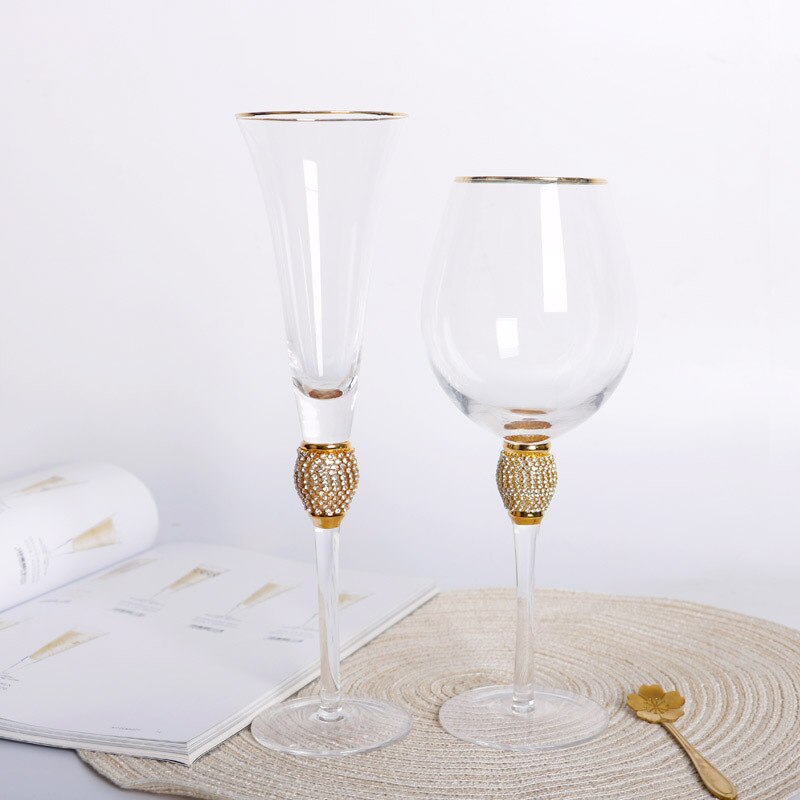 200-600ml Palast bezahlbar Luxus Becher Gold-Intarsien Diamant handgefertigt Cocktail Champagner Wein Tasse verrotten wein Glas