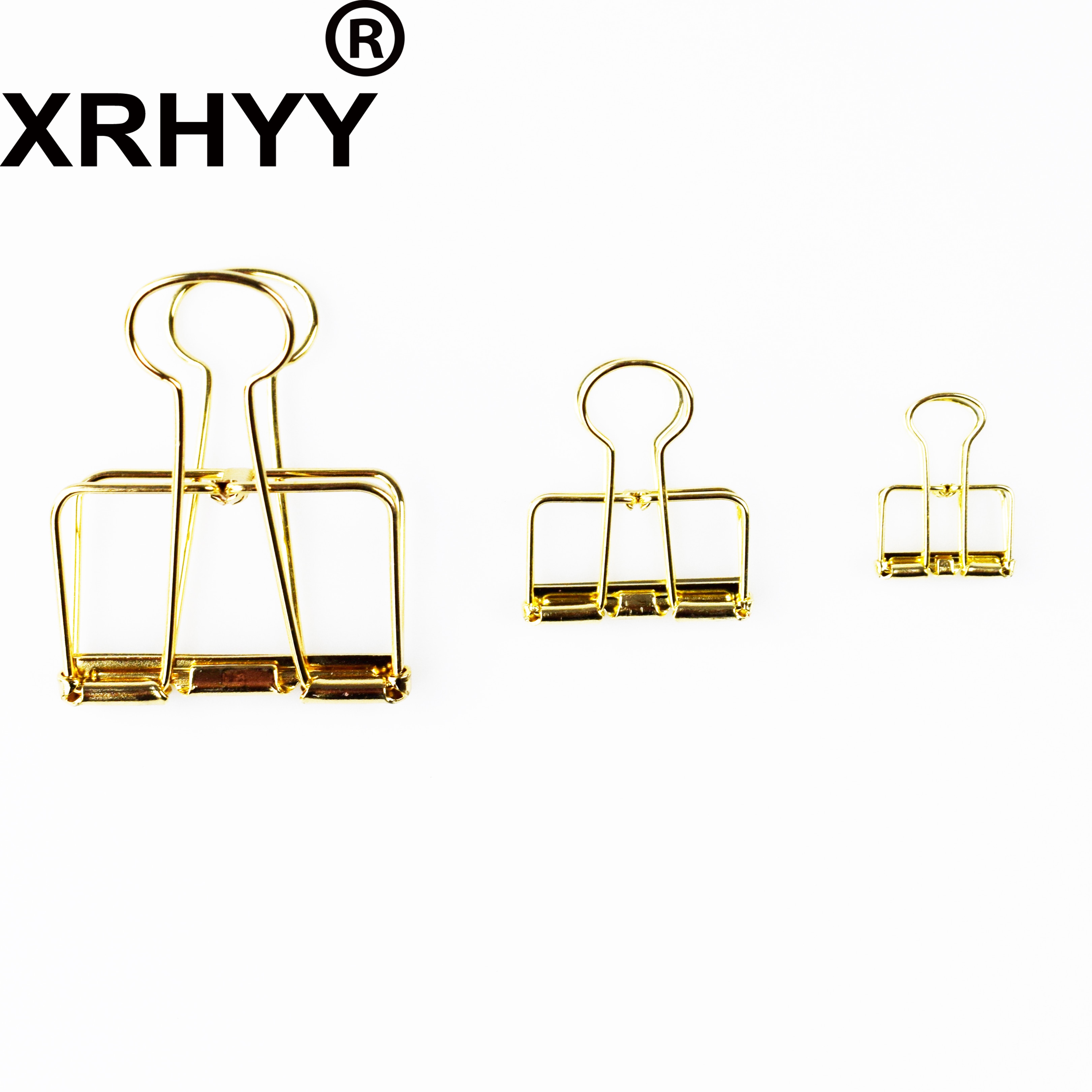 XRHYY Schreibwaren Skelett Bindemittel Clips Hohl Metall Ordner Foto Clips Für Zauberstab Gitter Foto Zauberstab Büro Hause Schule (Gold)