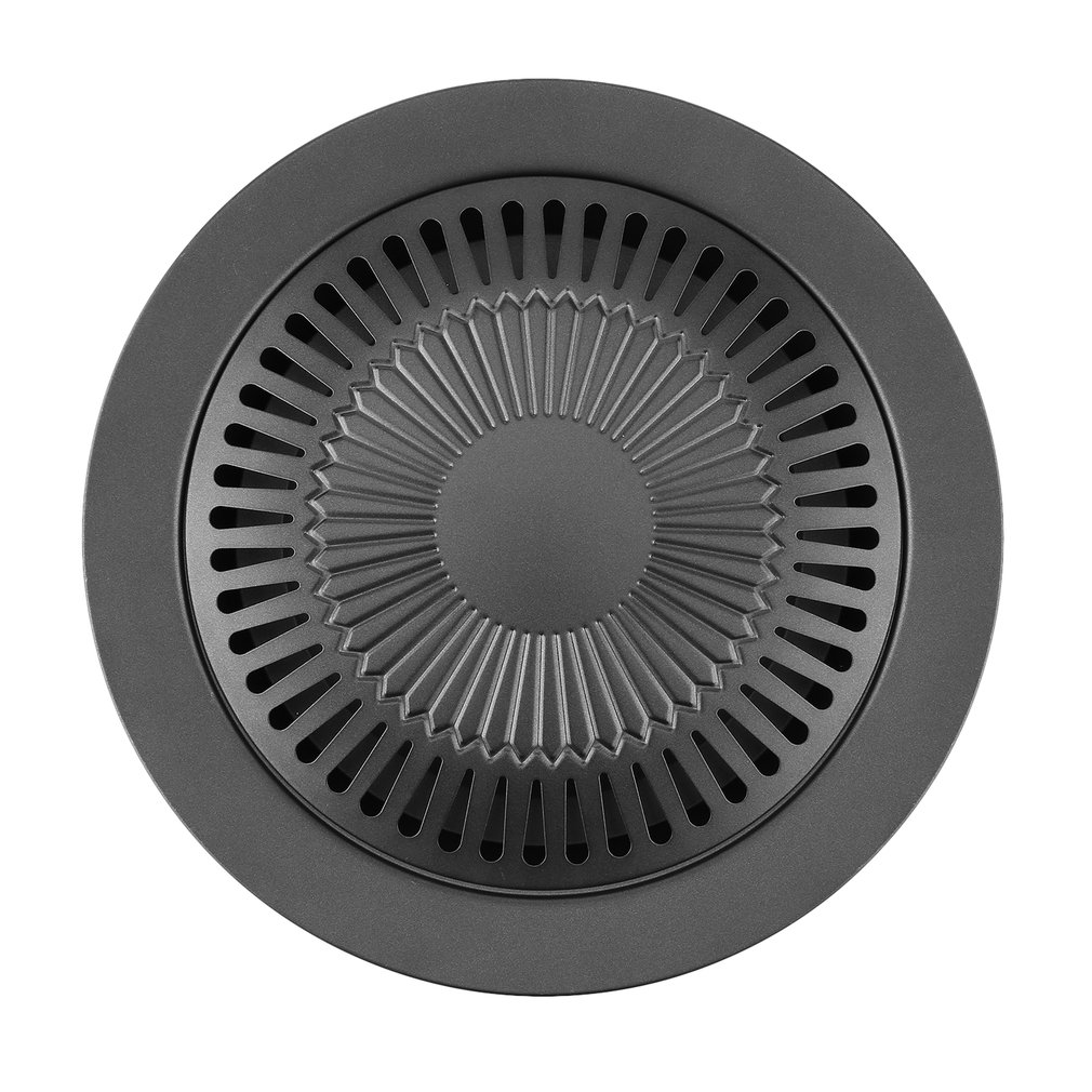 Tragbare Runde bilden Rauchfreien Innen Grill Grill mit Pinsel nicht-Stock Grill Pfanne Bräter Küche BBQ Kochen Werkzeuge