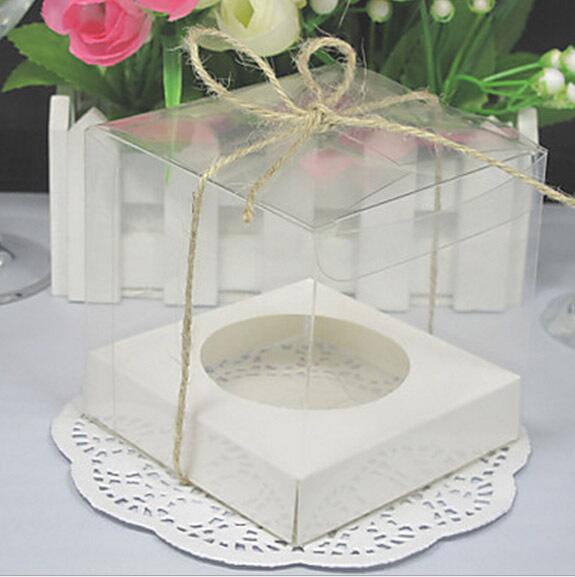 9*9*9 CM PVC Klar Kuchenkasten Weddding Partei Lieferanten Süßigkeiten Kuchen Kasten Lebensmittel Transport Verpackung Kasten mit Innenlager