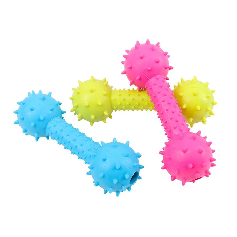 Dorakitten 1pc Haustier Kauen Spielzeug Gummi Hantel bilden Biss-Besteändig Hund Klang Spielzeug Hund Zahnen Spielzeug Haustier Liefert