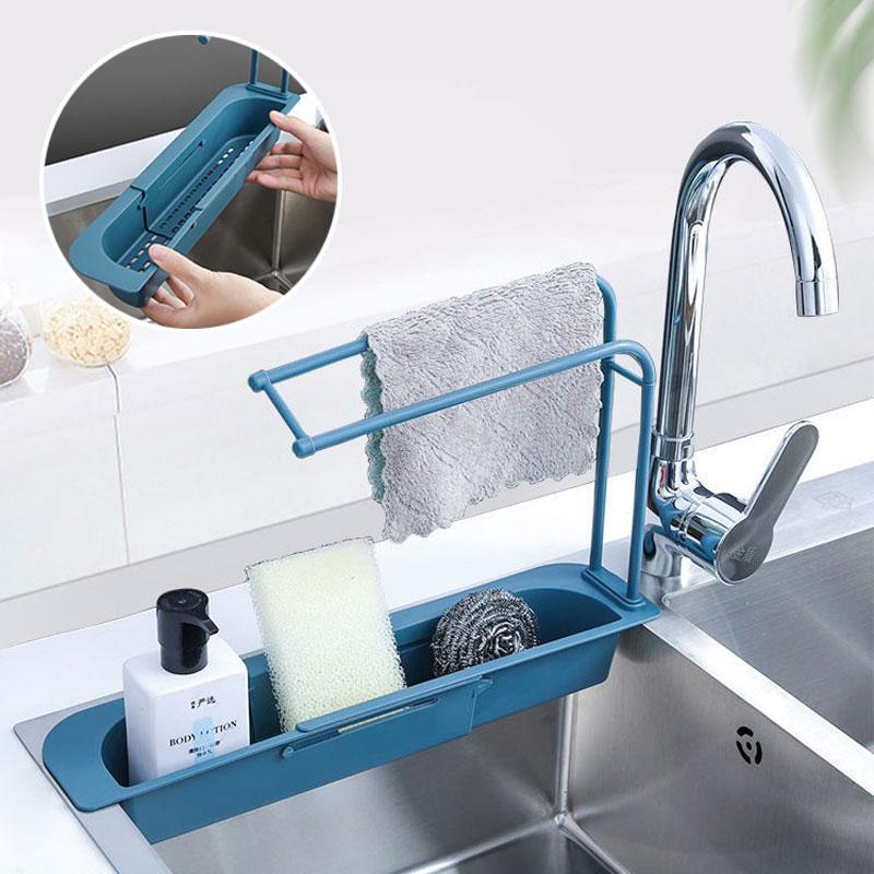 Teleskop Waschbecken Regal Seife Schwamm Abfluss Gestell Lagerung Korb Wasserhahn Halfter Einstellbar Schlecht Halfter Waschbecken Für Heimat Küche