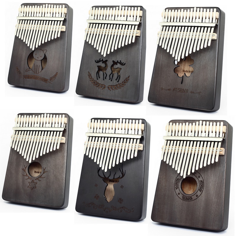 Musical Instrument beste und preis Mahagoni Körper Holz 17 schlüssel Kalimba Daumen Klavier Feste Finger Klavier für