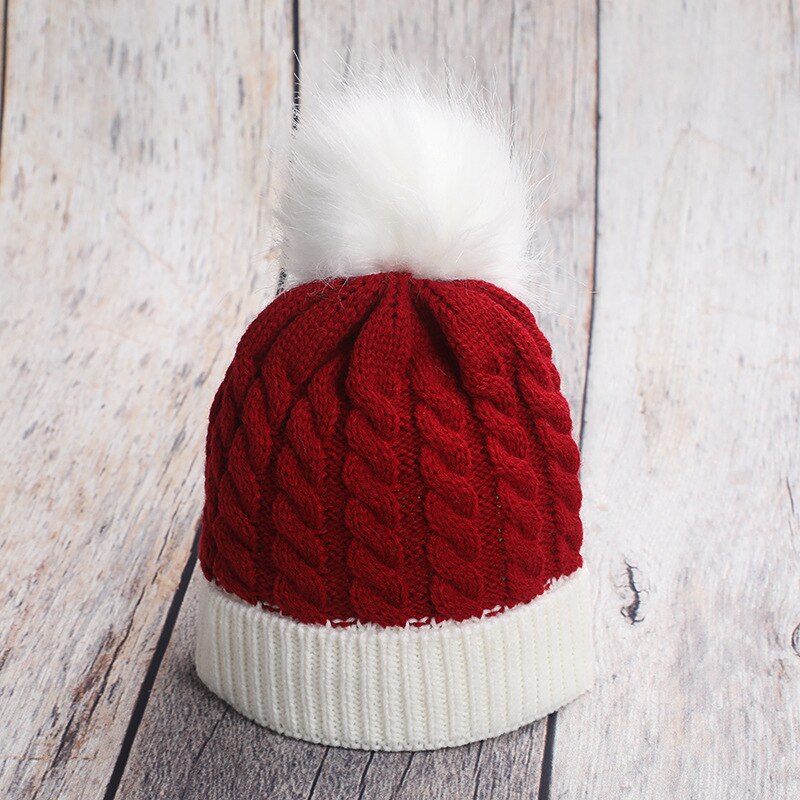 herbst Winter weihnachten Baby gestrickte Hütte Winter warm halten Baby mädchen wolle Deckel Baby Hütte Weihnachten für Baby 0-3 jahre alt