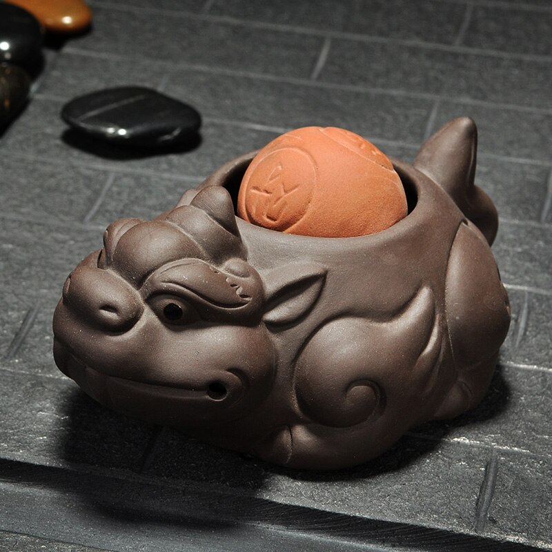 Lila Sand goldene kröte Tee Haustier dekoration zen Tee zeremonie Tee eingestellt glück Tee tisch Tee tisch kleine dekoration Kröte Tee haustier