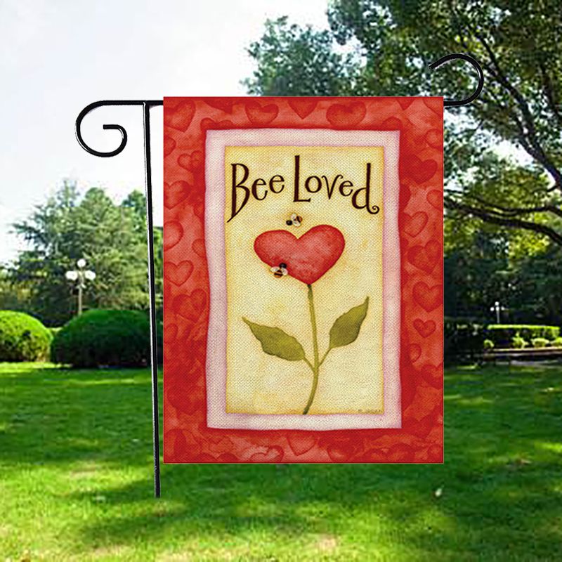 47*32cm glücklich Valentinstag's Schild Leinen Garten Flagge Dekorative Hängen Ornament drinnen draussen Garten Hof Dekoration