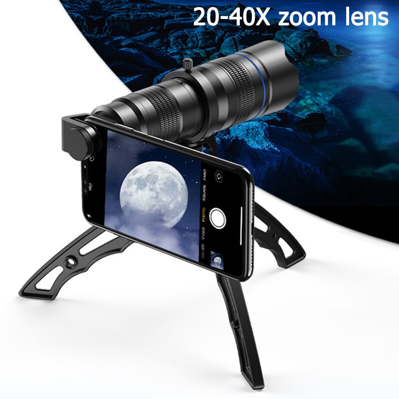 Optional HD 20X-40X Zoomen Handy, Mobiltelefon Teleskop Teleobjektiv Monokulare Handy, Mobiltelefon Objektiv mit Selfie Stativ Für iPhone Alle Smartphones