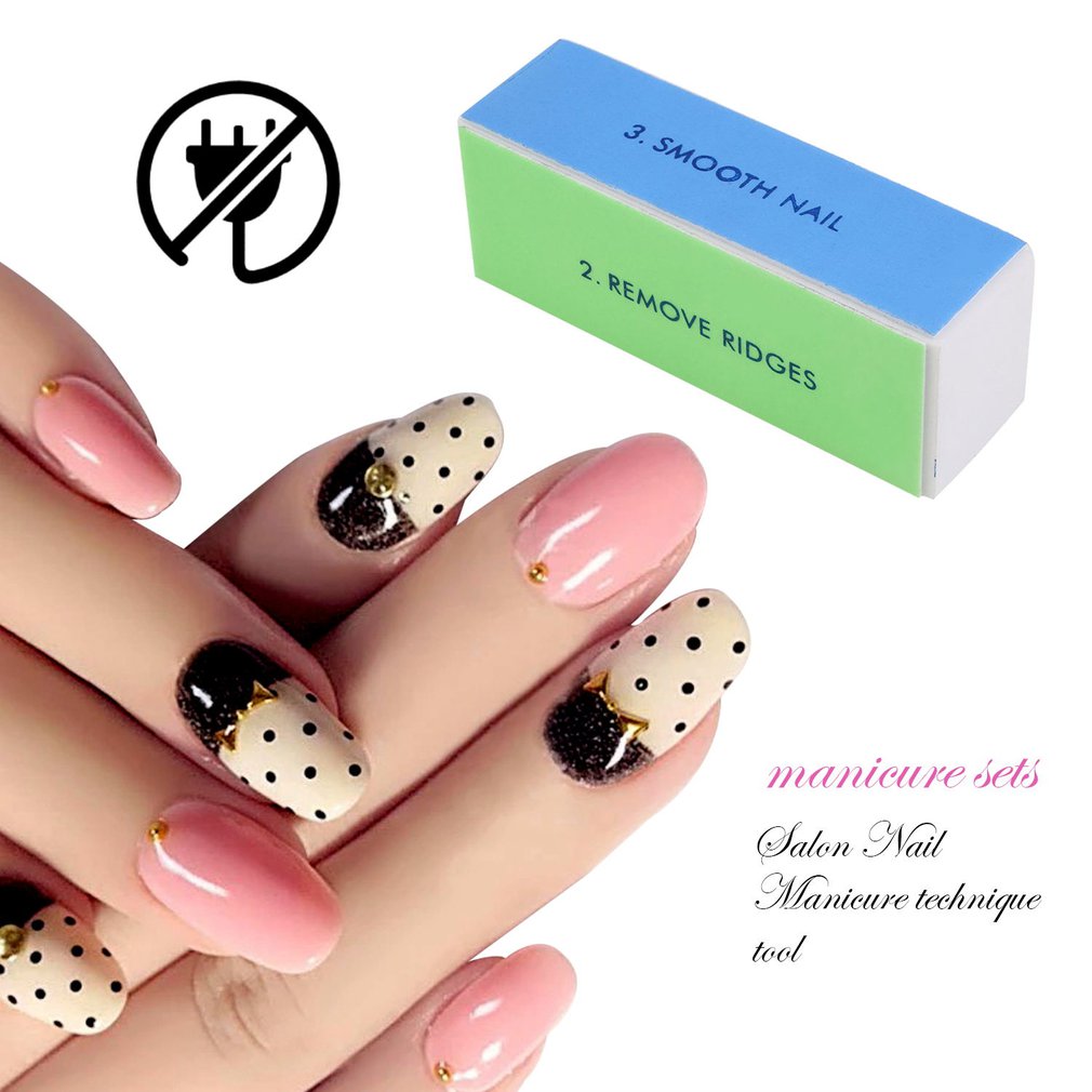 HEIßE Frauen Schönheit Acryl Nagel Kunst Tipps Puffer Polieren Schleif Block Puffer 4 Weg Datei Salon Manikübetreffend Nagel Kunst Tipps werkzeuge