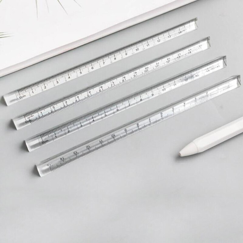 15cm transparent Gerade Lineal Studenten Schreibwaren Einfache Dreieckige Herrscher Sowohl Seiten Acryl Sauerei Werkzeuge