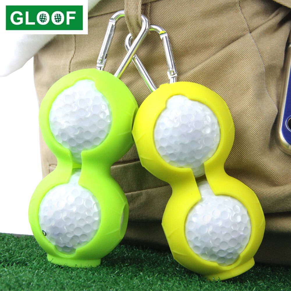 1Stck Tragbare Golf Ball Schutzhülle Halfter Abdeckung Golf Ball Silikon Doppel fallen Abdeckung Golf Ausbildung Sport Zubehör 6 Farben
