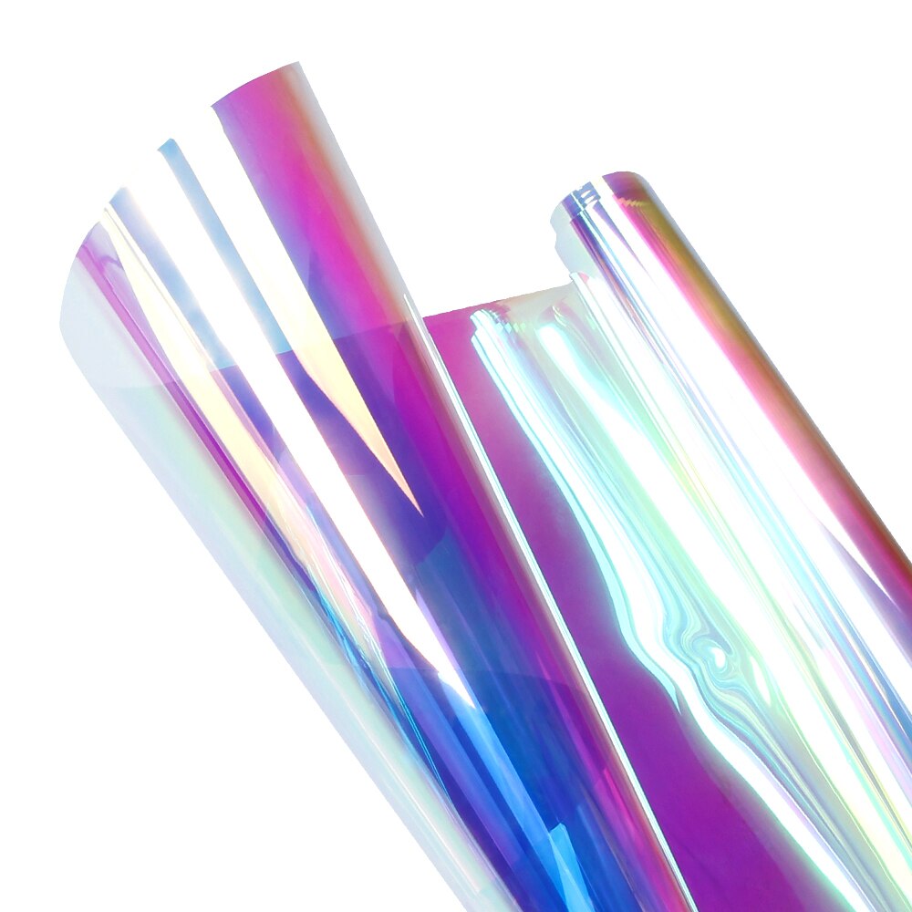 Sunice 45cm x 300cm Hause Gebäude Chamäleon Regenbogen Fenster Tönung Film fenster glas dekorative aufkleber selbst klebe 45cm x 300cm