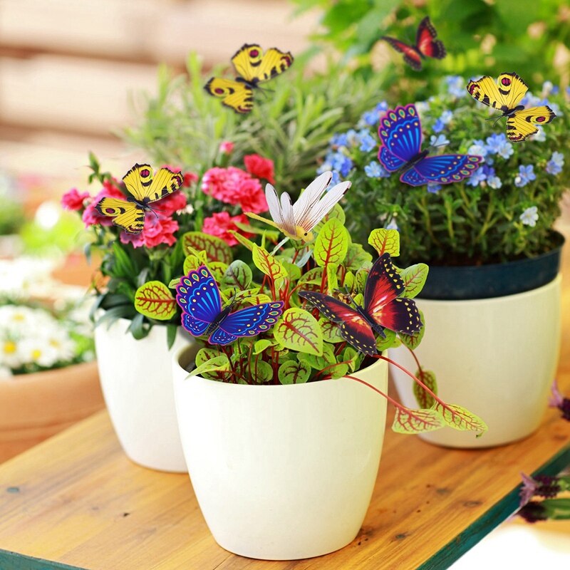 20 stück Garten Schmetterlinge Einsätze Und 4 Stück Libellen Einsätze Garten Ornamente Für Hof Terrasse Party Dekorationen, Völlig 2