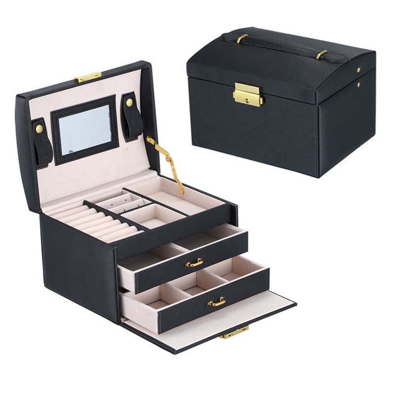 Schmuck Lagerung Kasten Sarg Kasten Pu Leder Schmuck Verpackung Kasten exquisit machen-hoch fallen Schmuck Organizer Container Kasten