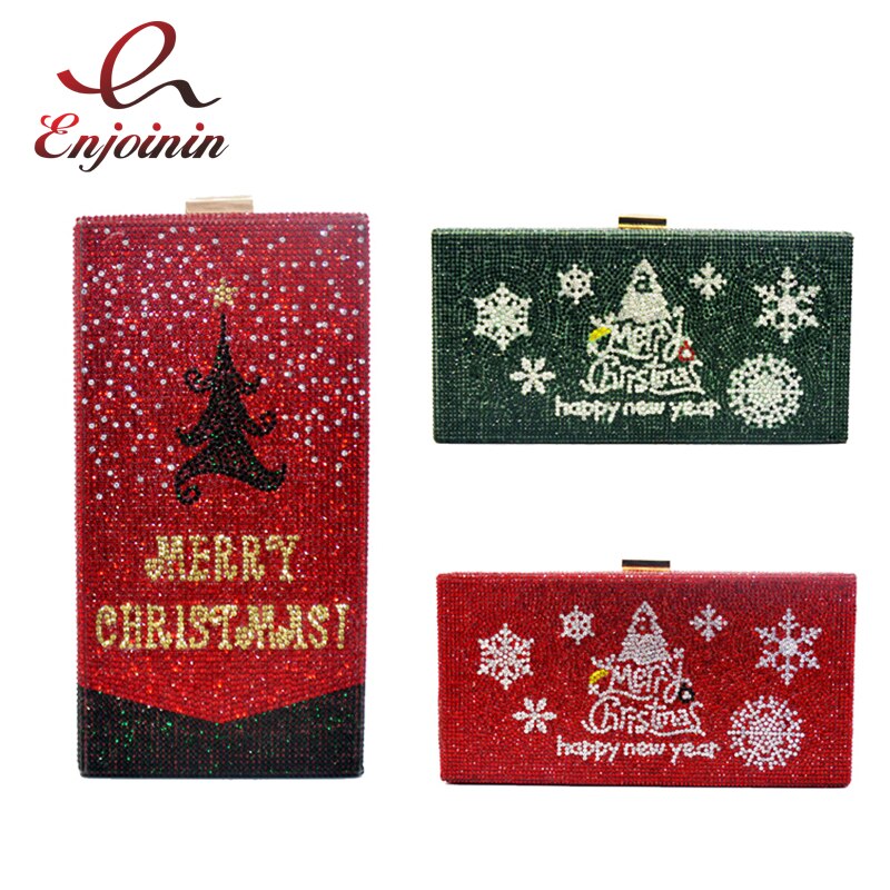Luxus Diamant Weihnachten Party Kupplung Tasche Abend Tasche für Frauen Umhängetasche Kette Tasche Weibliche Tasche