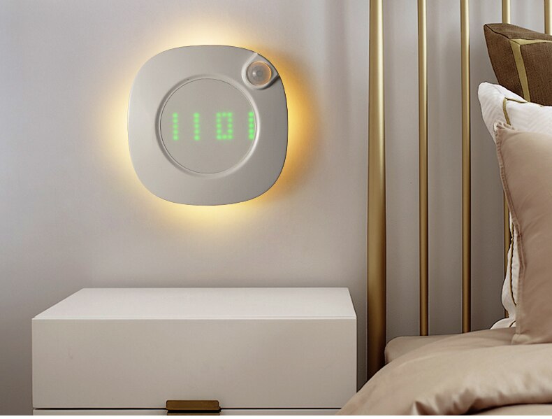 Intelligente Menschlichen Körper Induktion Lampe Zauberstab Uhr mit LED Nacht Licht Uhr für Schlafzimmer Nacht Wc Küche