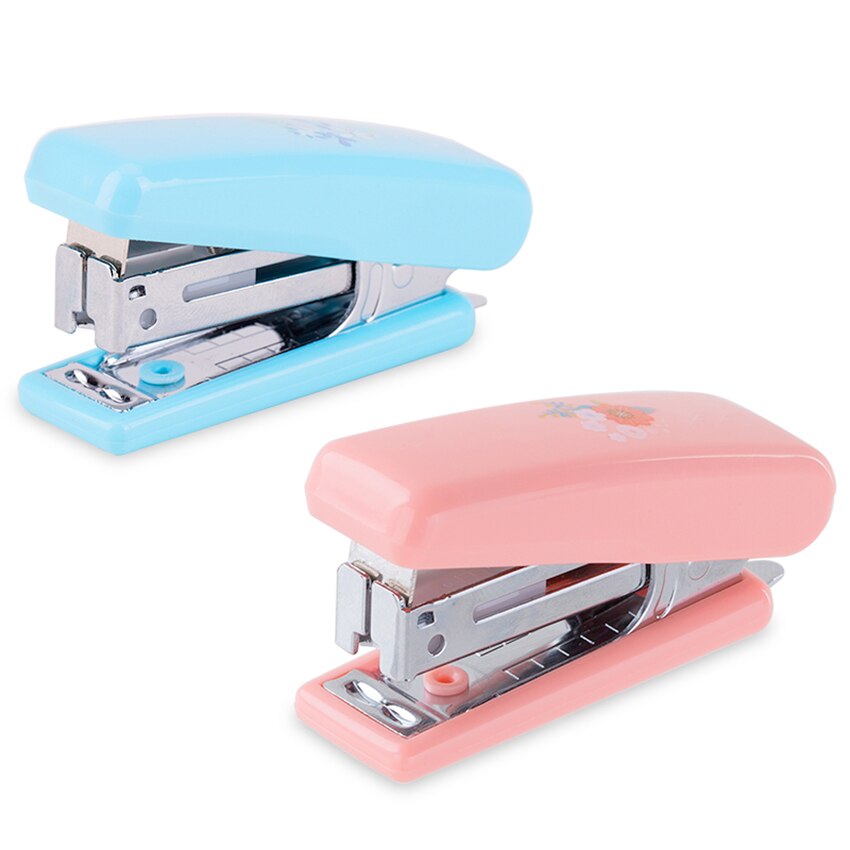 Nette Süssigkeit Farbe Kleine Frische Mini Manuelle Papier Hefter, Metall Kunststoff Hefter Büro Schule Schüler Schreibwaren