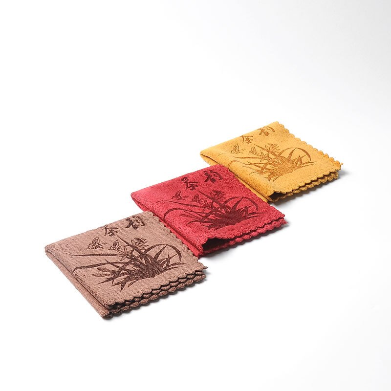 3 stücke Orchidee Super faser Tee handtücher saugfähigen starke kung fu Tee handtücher hohe-Klasse Tee tuch servietten Tee werkzeuge