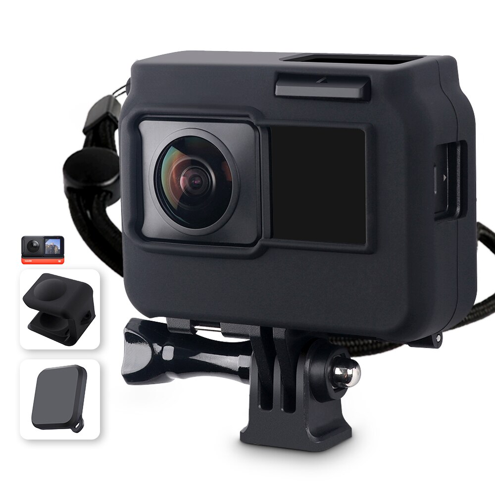 4K Kamera Rahmen Silikon fallen Schutzhülle Silikon fallen für Insta 360 Ein R Kamera Schutz Film Objektiv Kappe Abdeckung kamera Zubehör