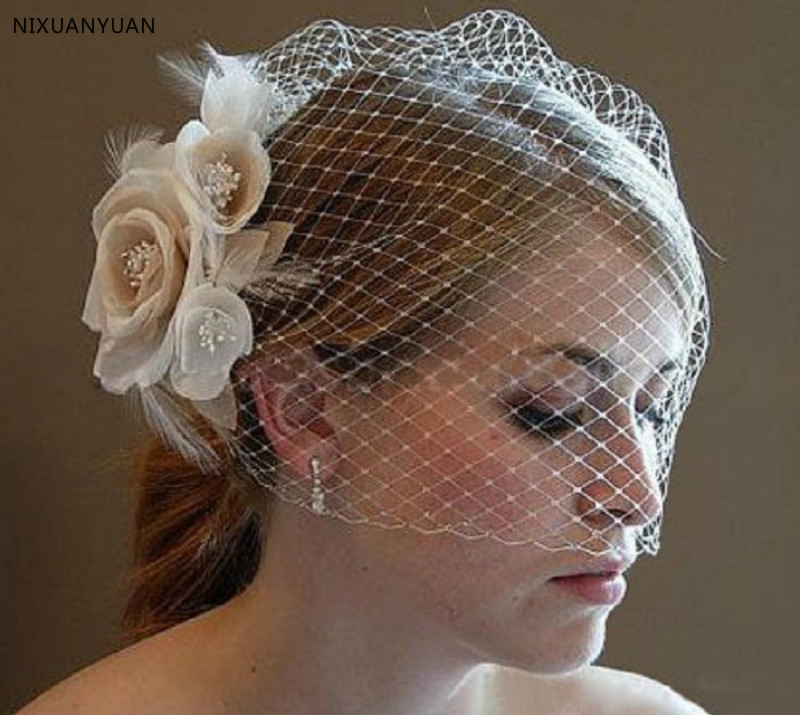 Elegante Hochzeit Hüte für Damen Braut Haar Zubehör Hochzeit Hüte und Fascinators Handgemachte Blumen kopfschmuck Mit Kamm