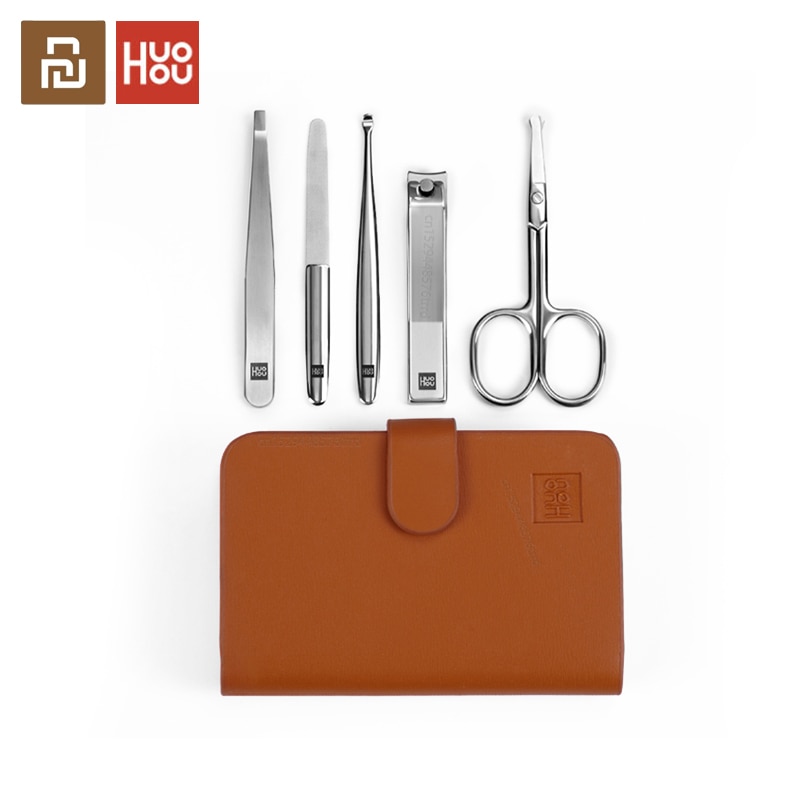 Xiaomi Huohou 5Stck Neue Manikübetreffend Nagel Knipser Nase Haar Trimmer Tragbare Reise Hygiene Bausatz Edelstahl Nagel Cutter Werkzeug einstellen