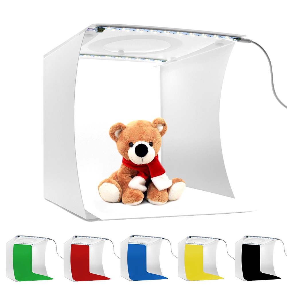 Aktualisierung Falten Foto Studio Beleuchtung Zelt Softbox Bausatz 2 LED Tafel Hintergrund Fotografie Würfel Kasten 8 'foto Studio zelt