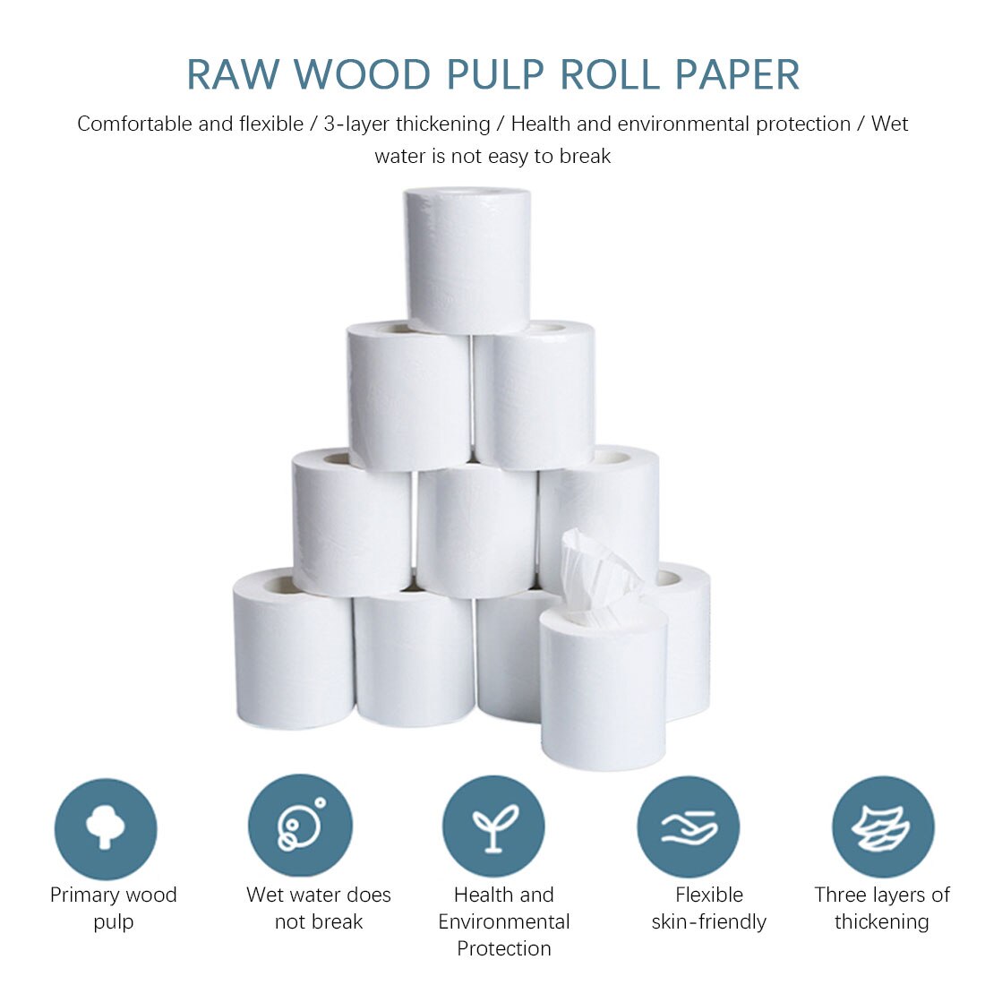 6/8/10/12 rollen Weiß Wc Papier Wc Rolle Gewebe Rolle Papier Tücher Gewebe Abendessen Servietten Papier handtücher