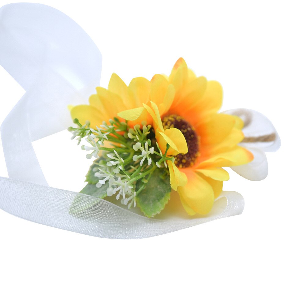 Sonnenblumen Handgelenk Korsage Korsage Armbinde Brautjungfer Armbinde Hochzeit Blumen Hochzeit Boutonnieres für Bräutigam Besten Mann durch63