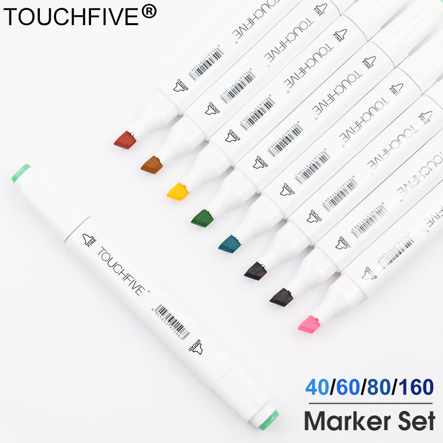 TOUCHFIVE 30 Farben Einzel Kunst Marker Pinsel Stift Skizze Alkohol Basierend Marker Dual Kopf Manga Zeichnung Stifte Kunst Liefert