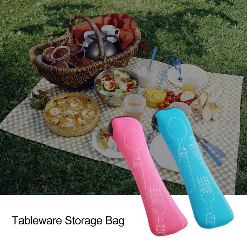 Reise Besteck Tasche Büro Verpackung Lagerung Kasten Besteck Tasche Schüler Tragbare Besteck Tasche Picknick Gabel Löffel Eco Taschen