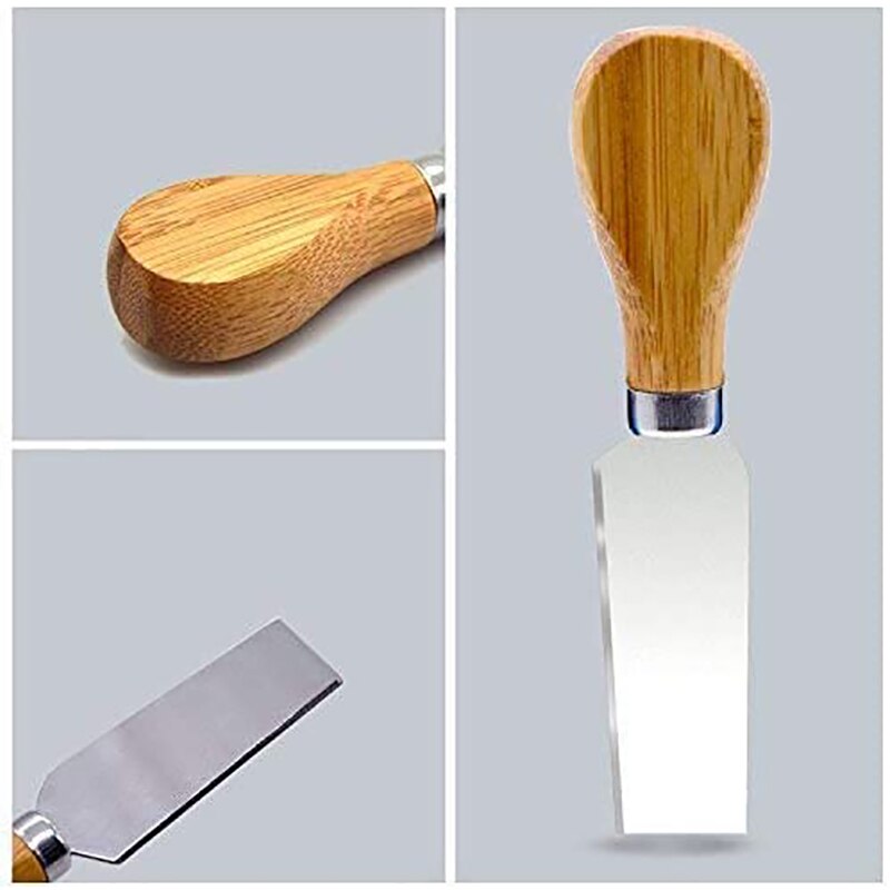 4 stück einstellen Käse Messer mit Bambus Holz Griff Stahl Edelstahl Käse Hobel Käse Cutter (Bambus Griff)