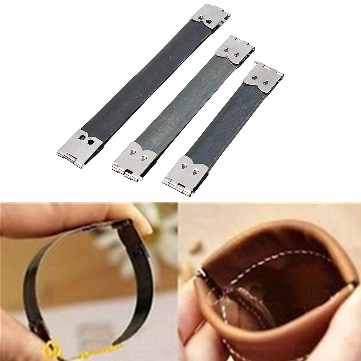10 Stck Silber Metall biegen Geldbörse Rahmen Verschluss DIY Interne Tasche Zubehör Interne Rahmen Schließe Sperre Für Geldbörse DIY NäHenne taschen Teile