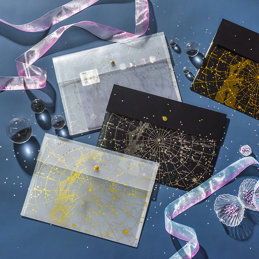 gefrostet Datei Ordner Dokument Tasche Bling Stern Rechnung Erhalt Halfter Papier Lagerung Organizer Schüler Schreibwaren Schule Bürobedarf