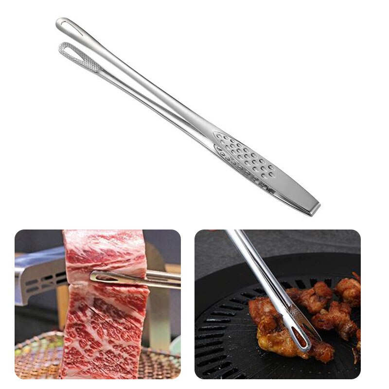 1 stücke Edelstahl Lebensmittel Zange Japanischen Stil Grill Klemme Küche Portion Tong Für Gebratener Fisch Steak Küche Zubehör