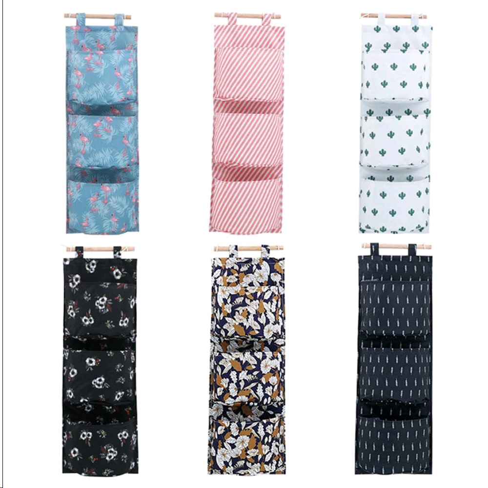 Oxford tuch Druck Hängenden Lagerung Tasche 3 Taschen Zauberstab Montiert Kleiderschrank Hängen Tasche Zauberstab Beutel Kosmetik Spielzeug Veranstalter