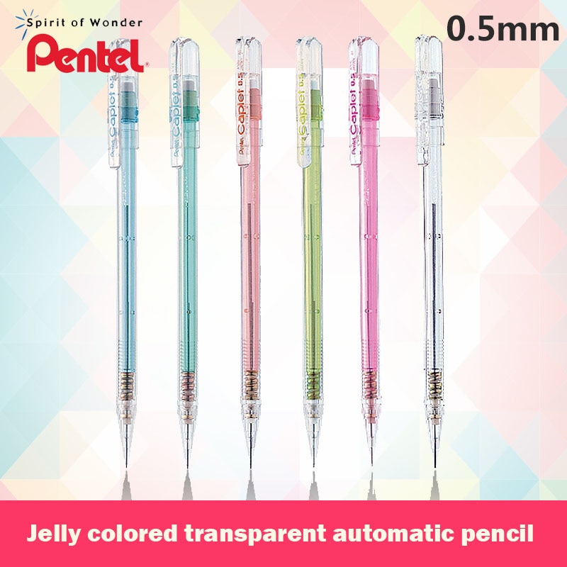 Pentel Mechanische Automatische Klicken Bleistift 0,5mm Schreiben transparent Gelee Farbigen Kunststoff Fass Mit Radiergummi Büro Schule 1pc