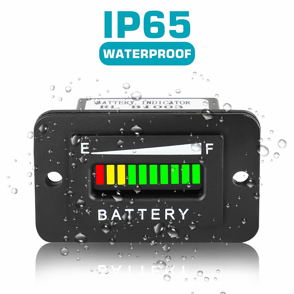 36V 10-Bar LED Batterie Anzeige Meter Ladeanzeige Auto Batterie Kapazität Tester Lithium-blei säure batterie kraftstoff Messgerät