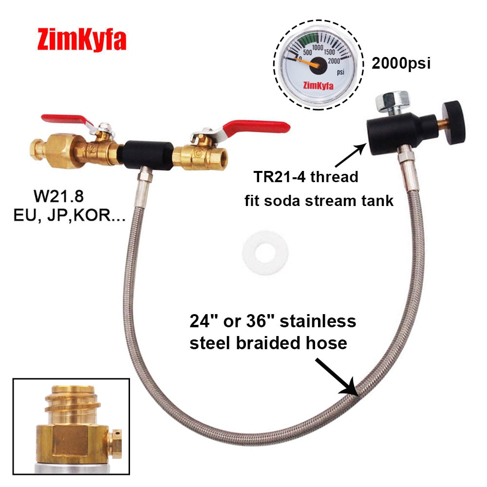 W 21,8 CO2 Nachfüllung Adapter Ladung Adapter für Füllung Limonade Wasser Hersteller Sodastream Karbonator Zylinder Panzer Kanister