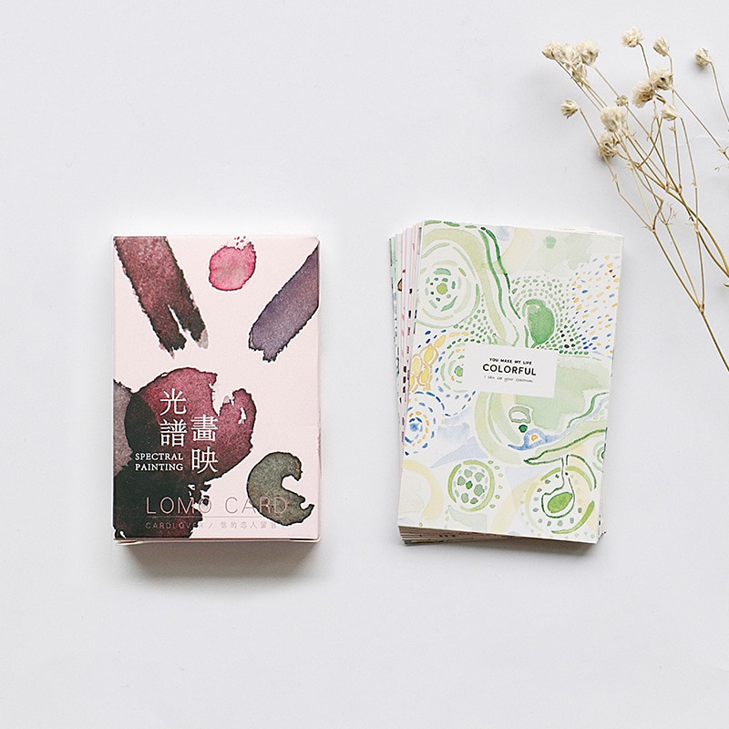 28 blätter/einstellen Spektrale Malerei Mini Lomo Postkarte DIY Grußkarten Geburtstag Karte Nachricht Karte