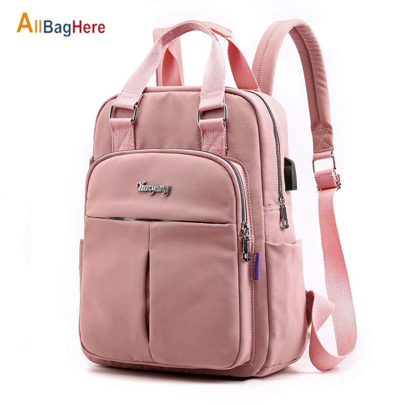 Neue Große Kapazität Frauen Rucksack Solide Rosa Laptop Schule Reisetaschen Für Mädchen Multi-tasche Einkaufen Tourist Rucksäcke