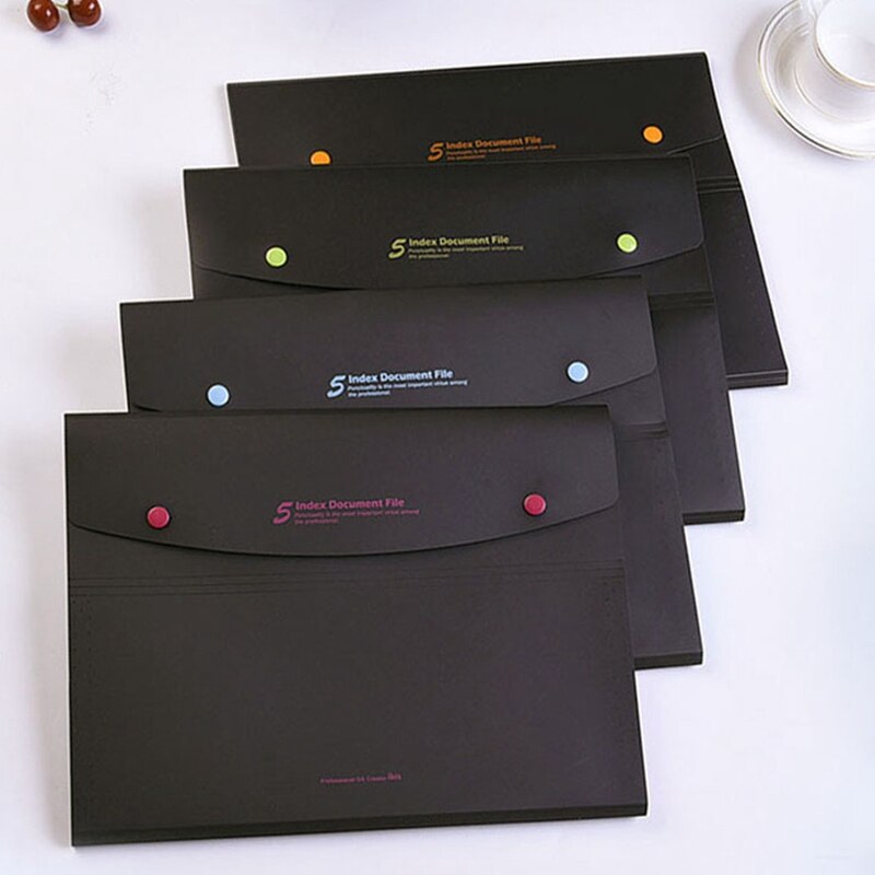 Ausbau Datei Ordner 5 Taschen Schwarz Akkordeon A4 Ordner Dokument Tasche Büro Schule Versorgung