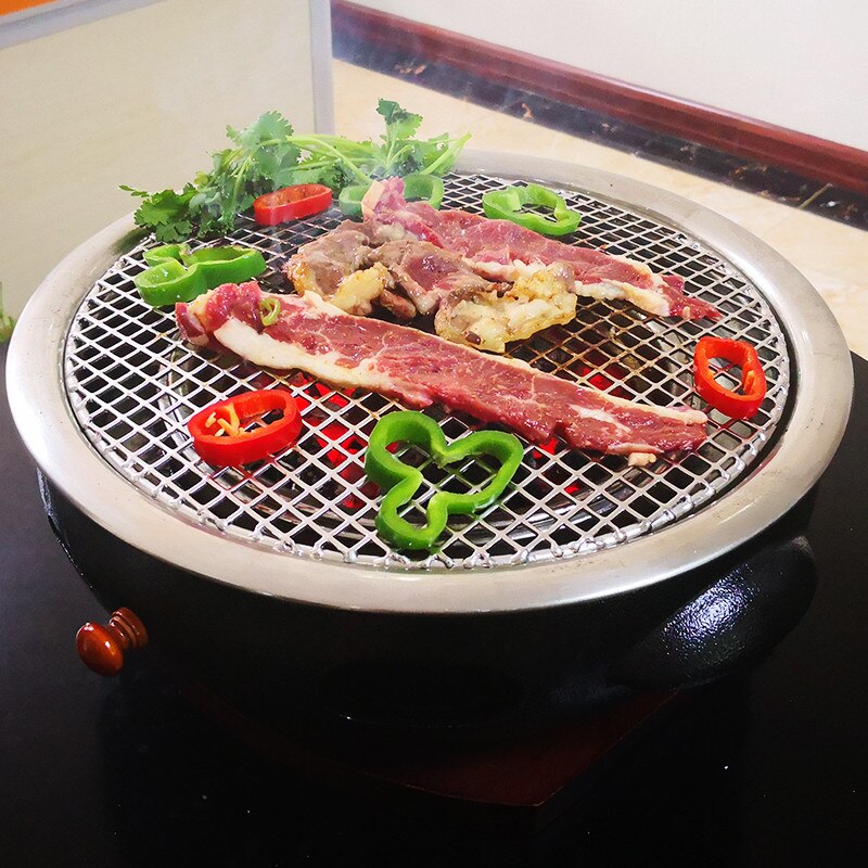 10Stck Eisen Runde Grill BBQ Grill Netz Maschen Gestelle Raster Runde Rost Dampf Netz Camping Wandern draussen Gittergewebe Draht Netz