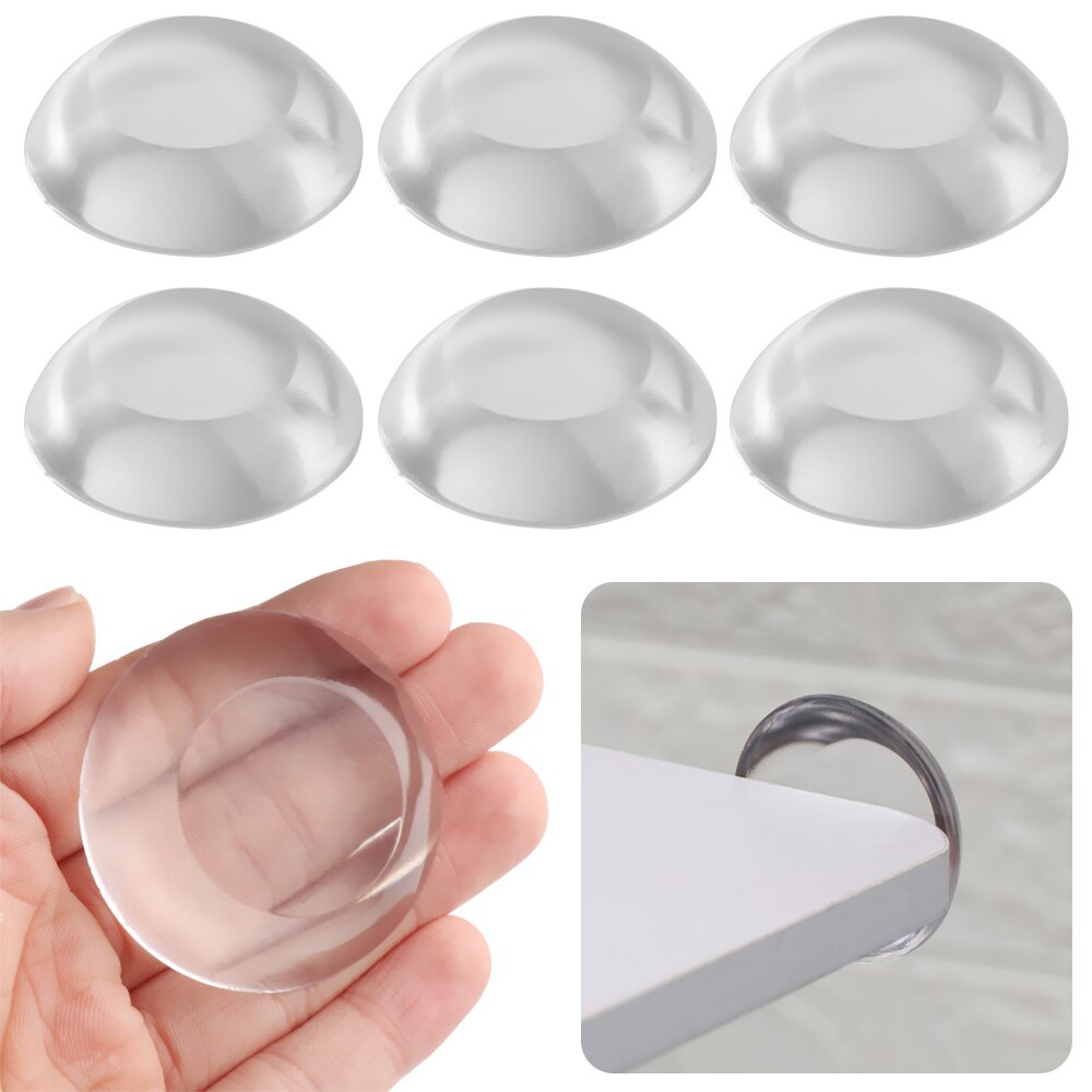 6 Teile/satz transparent Tür Stopper Runde Silikon Klebstoff Absturz Pad Zauberstab Schutz Sicherheit Schock Tür Griff Stoßstangen